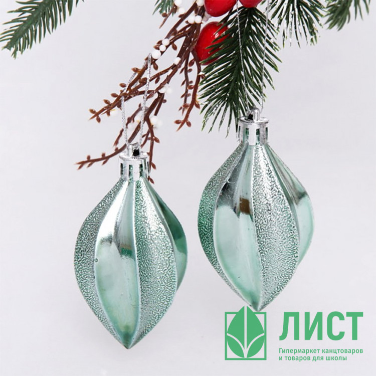 Украшение декор.подвеска пластик "Капля граненая. Очарование" 08см 02шт/наб. цв.графит арт.916-0630