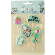 Свечи д/торта фигурные 05шт/наб. С ДР Зайка арт.1502-5590