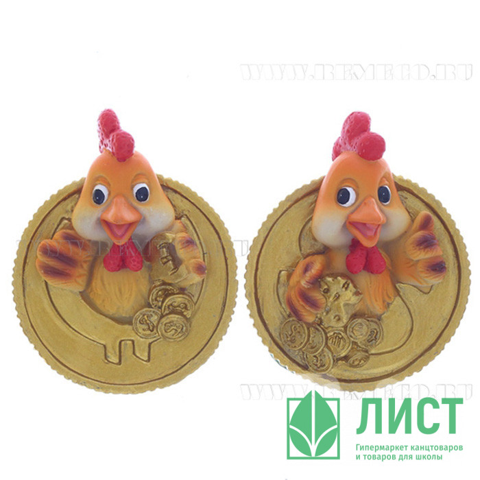 яяяМагнит СИМВОЛ ГОДА "Петушок" 6,5см асс. арт.234405