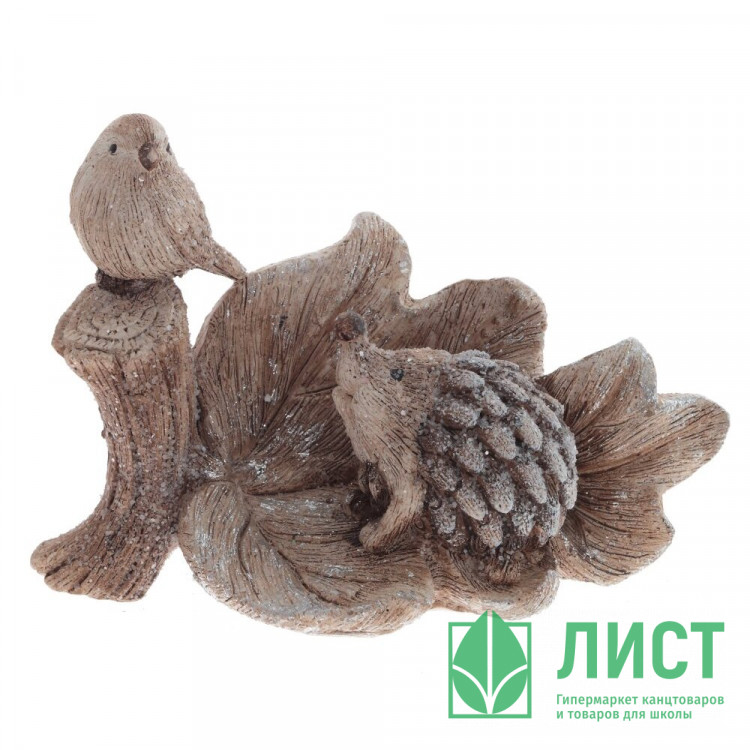 Статуэтка декоративная "Птичка и ёжик" 10см арт.806431