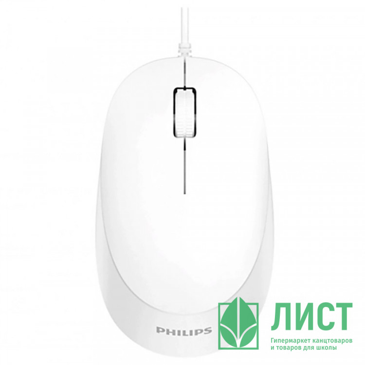 Мышь провод. Philips SPK7207 3кнопки,USB 2.0,1200dpi цв.белый