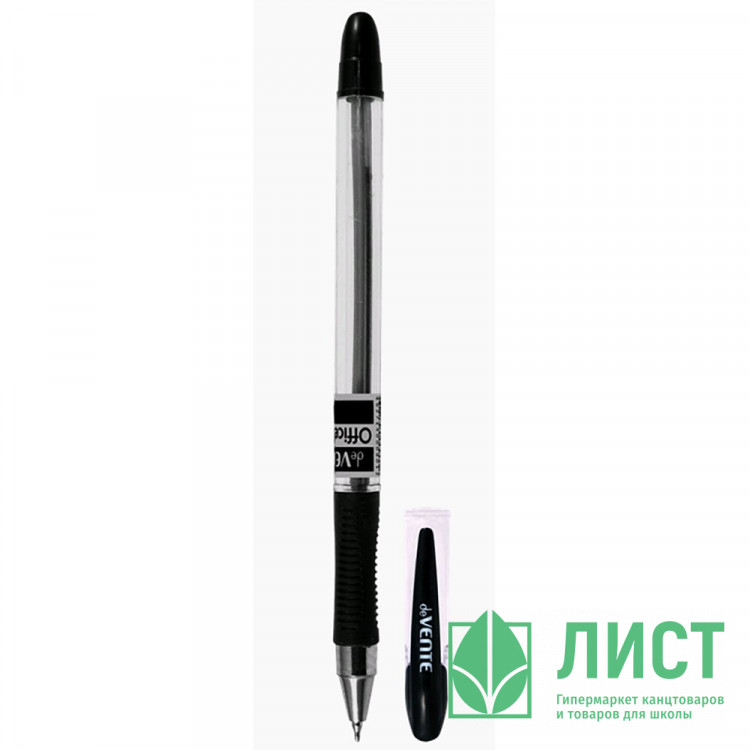 Ручка шариковая  прозрачный корпус  резиновый упор (deVENTE) 0,7мм масло/черная, игла 140мм  арт.5073340 (Ст.)