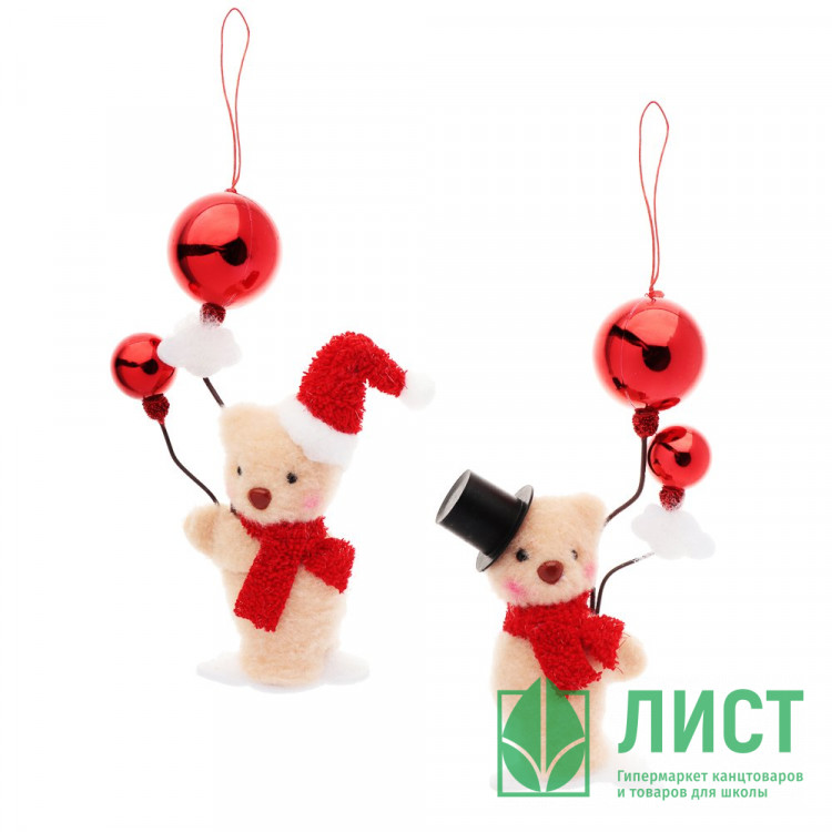 Украшение декоративное "Подвеска.Мишка с шариками" 11*10*6см асс. арт.374-443