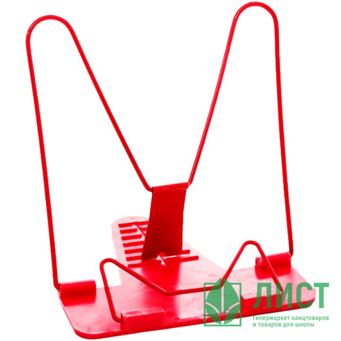 Подставка для книг (Attomex) никелированный металл и пластик Красная 18х17см арт 8063011