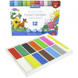 Пластилин 12 цветов 240 грамм GLOBUS классический арт ПЛ12-06К