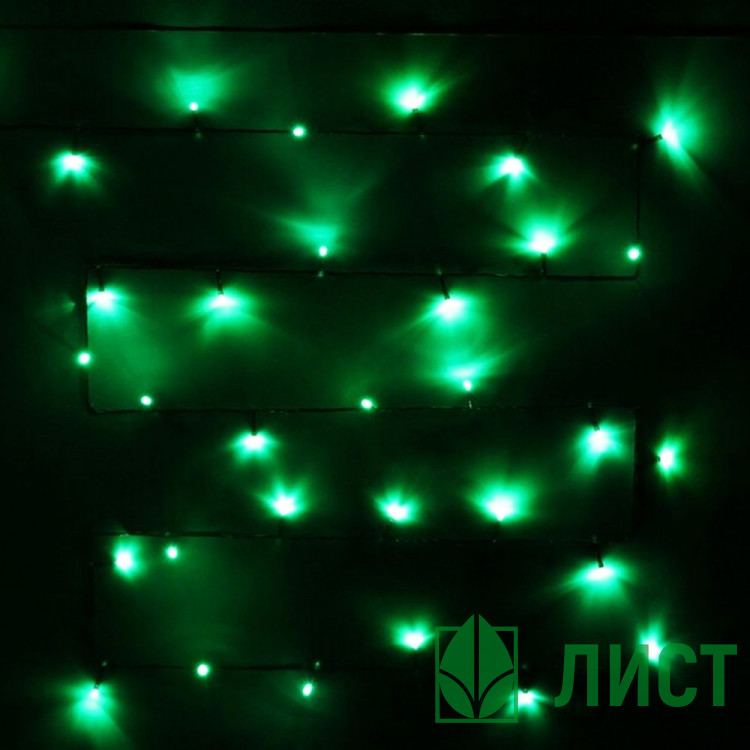 Гирлянда электрическая для дома точечная 13м 152LED цвет зеленый (зеленый провод) 8режимов (можно соединять) арт.120-065