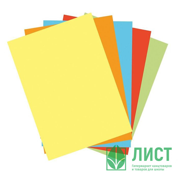 Бумага цветная А4 100л пастель 5 цветов 80г/м2 (Ст.20)