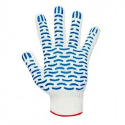 Перчатки хлопчатобумажные с ПВХ 10 класс 5 ниток волна белые 148 тэкс