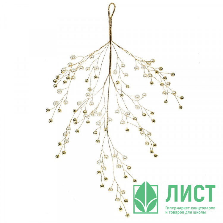 Украшение декор.подвеска "Лиана. Морозная веточка" 39см цв.золото арт.781562