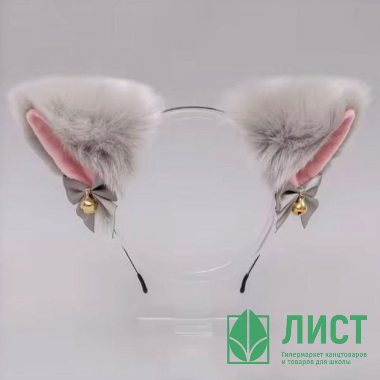 Ободок "Ушки" меховые цв.серый арт.6080860