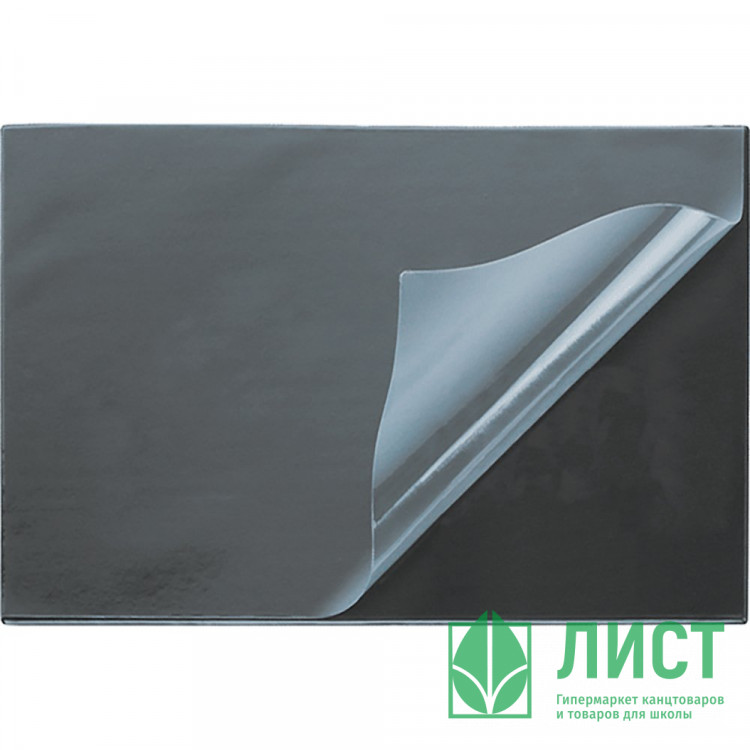 Коврик на стол для письма deVENTE 49*65 черный с прозрачным листом арт.4101800