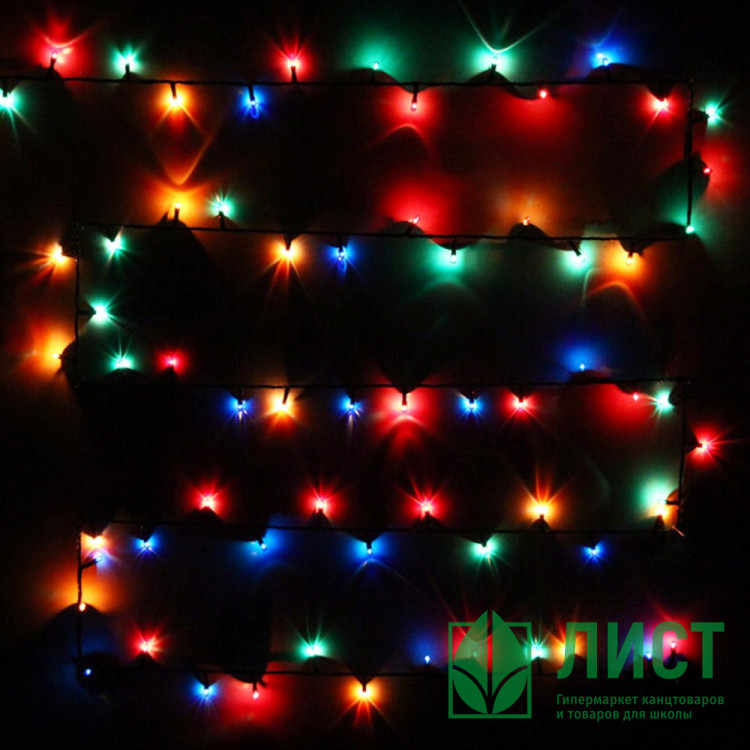 Гирлянда эл.д/дома точечная 09м 180 ламп накаливан (зел.провод) "MINI" цв.мульти 8реж арт.196-156
