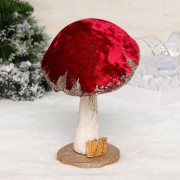 Игрушка декор. "Бархат Грибочек сказочный" 26см цв.бордовый арт.183-0529