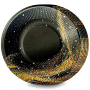 Тарелки бумажные 06шт/наб. D-18см Черное с золотом арт.3.0000866