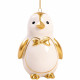 Украшение декор.подвеска фигурка (Серия фарфор) "Пингвин" 08,2см цв.бел/золото арт.94950
