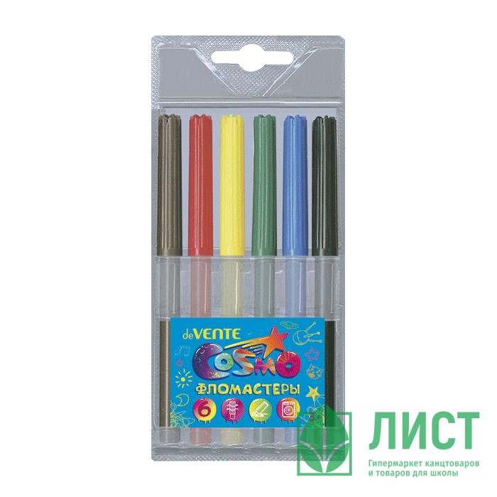 Фломастеры (deVENTE) Cosmo 6 цветов пластиковый блистер арт.5080310