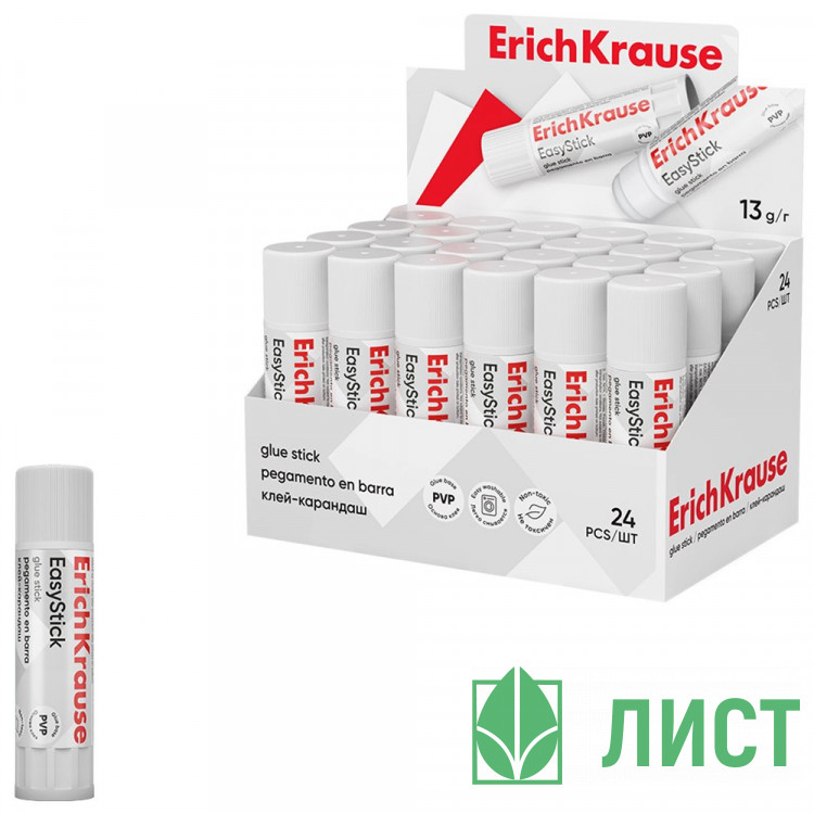 Клей-карандаш 13г ErichKrause Лёгкое склеивание арт.48030 (Ст.24)