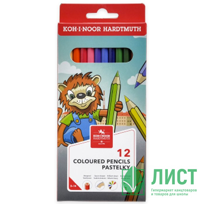 Карандаши цветные (KOH-I-NOOR) Львенок 12 цветов арт.3552012034KS