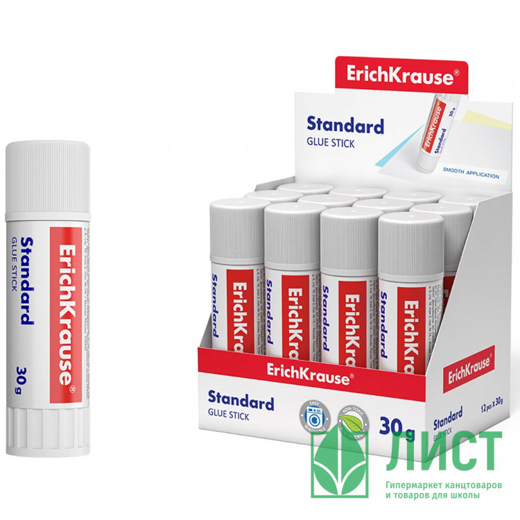 Клей-карандаш 30г ErichKrause Standard арт.48033 (Ст.24)