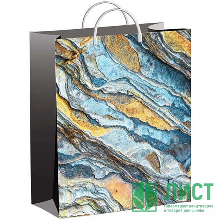 Пакет ПВД с пластиковыми ручками 30*40+10 Горный рельеф