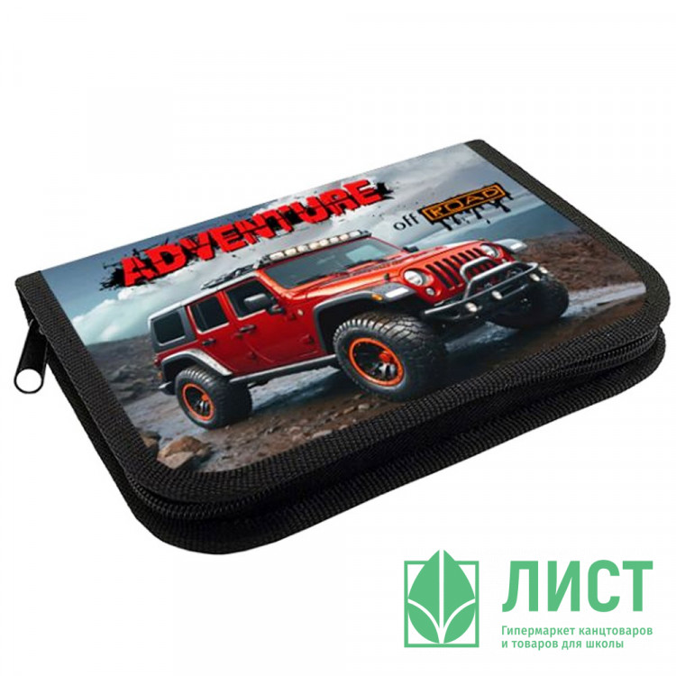 Пенал 1 отделение (Оникс) ПКТ 04-20 Внедорожник красный 190х130мм полиэстер арт.87648