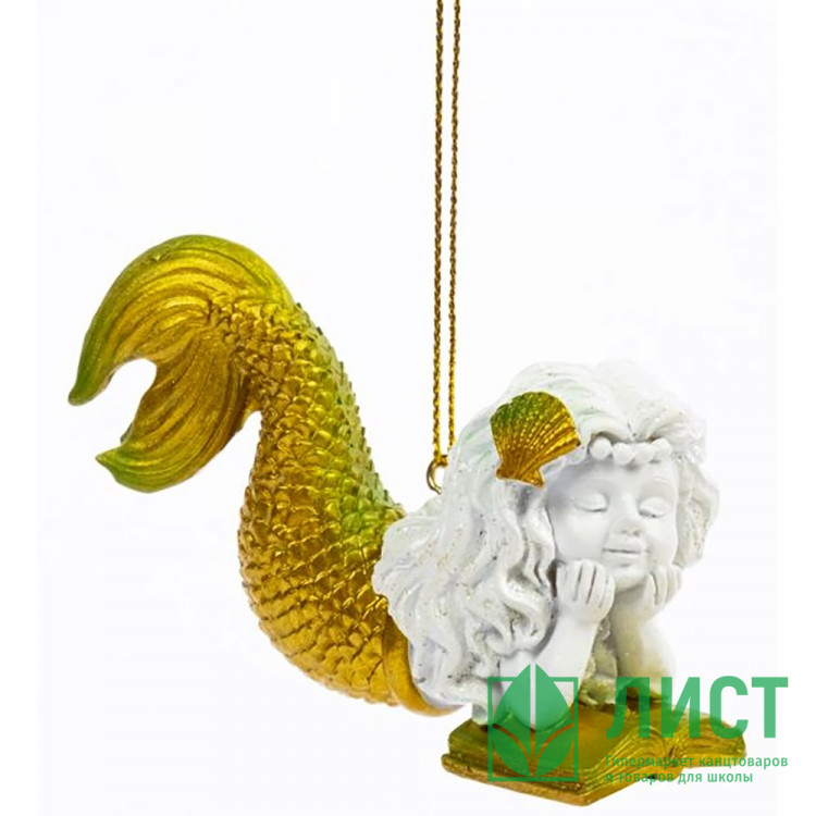 Украшение декор.подвеска фигурка "Русалка с книгой" 07,5см арт.91491