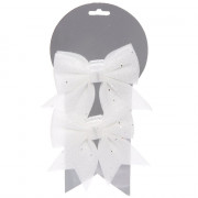 Украшение декоративное "Бант" 12*14см 02шт/наб. "Нежность" цв.белый арт.185-0838