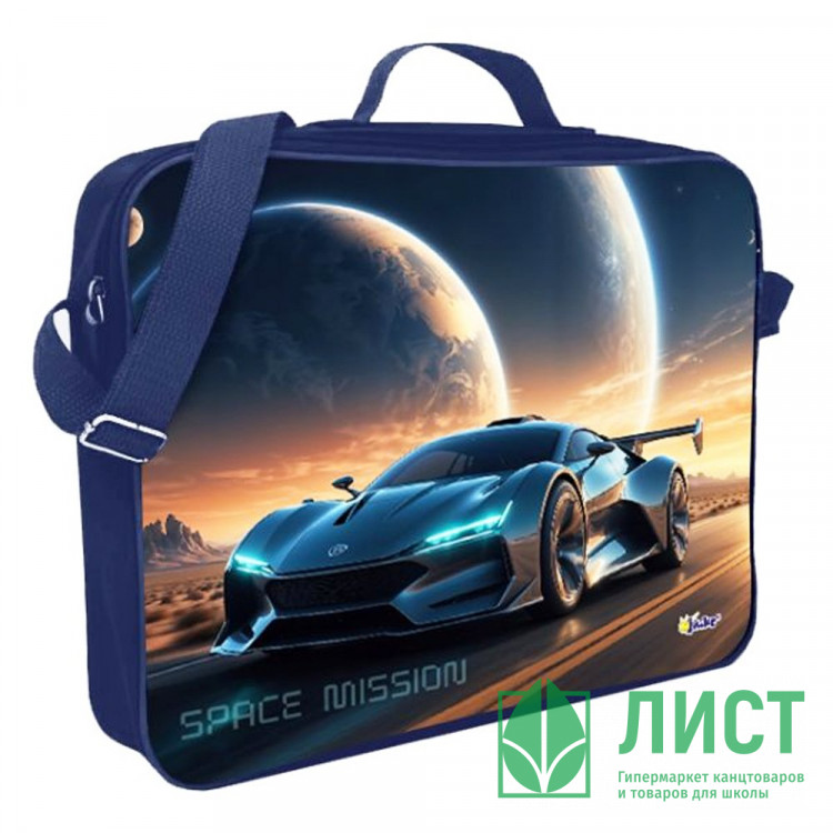 Папка А4 текстиль на молнии регулируемая ручка широкая боковинка (Оникс) Гиперкар арт.ПМД 5-20