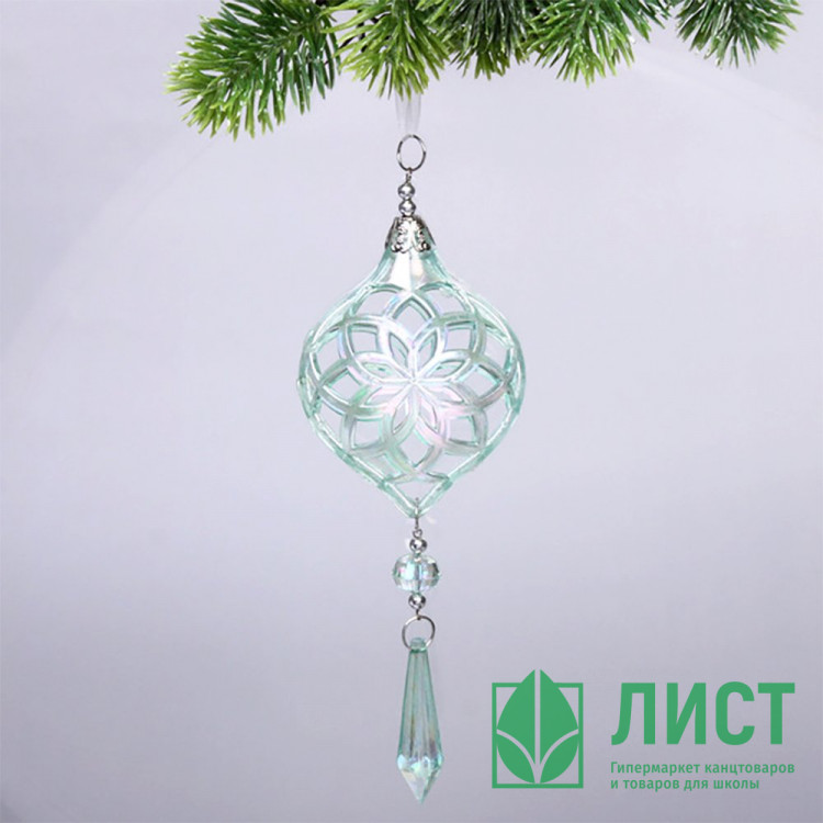 Украшение декоративное "Подвеска.Сказочные узоры" 8*20см зеленый арт.916-0885