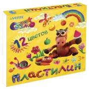 Пластилин 12 цветов 240 грамм (deVENTE) Классический со стеком картонная коробка арт.8042417