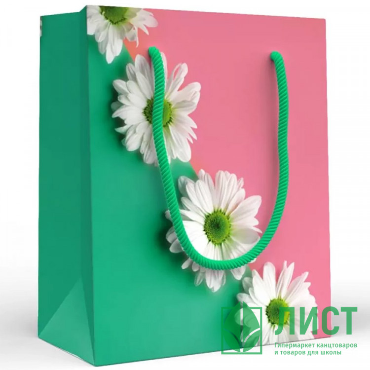 Пакет подароч. бумаж. 13*11см Герберы арт.151102240