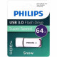 Флеш диск 64GB USB 3.0 PHILIPS SNOW, белый/фиолетовый