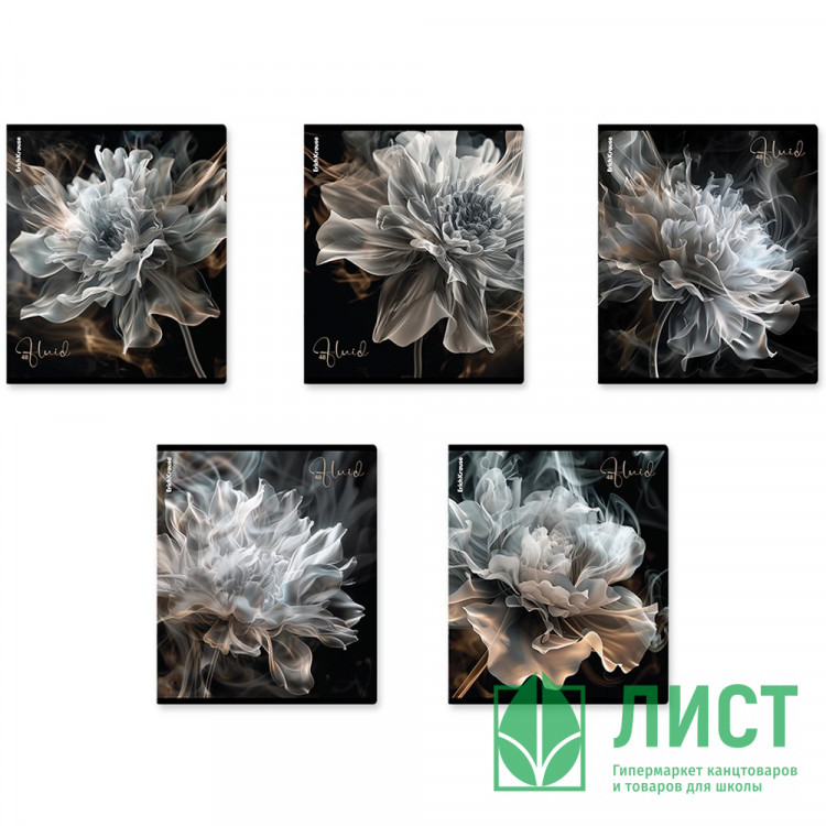 Тетрадь А5 клетка 48 листов скоба (ErichKrause) Fluid soft-touch ламинация выборочный УФ-лак ассорти арт.63293