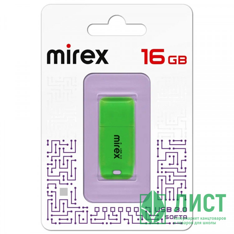 Флеш диск 16GB USB 3.0 Mirex Softa зеленый