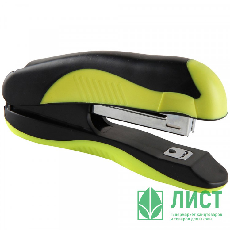 Степлер №10 (12л) пластик с каучуковой  вставкой deVENTE Monochrome черн/жел арт.4142006