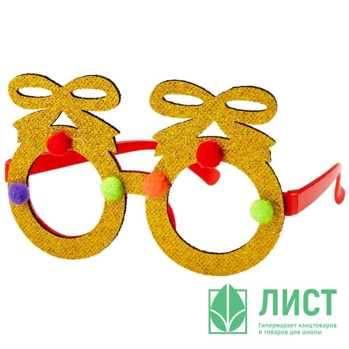 Очки карнавальные "Банты" 14,5*13см желтый арт.78214