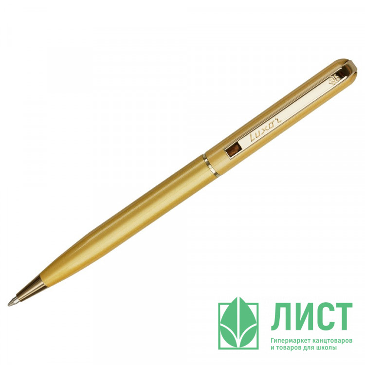 Ручка шариковая подарочная (LUXOR) Alenia корпус золото, поворотный механизм, футляр арт.210024