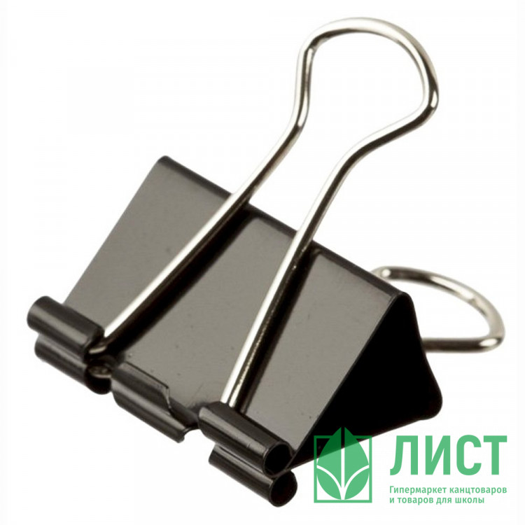 Зажим для бумаги металлический 19мм черный арт.15-1608