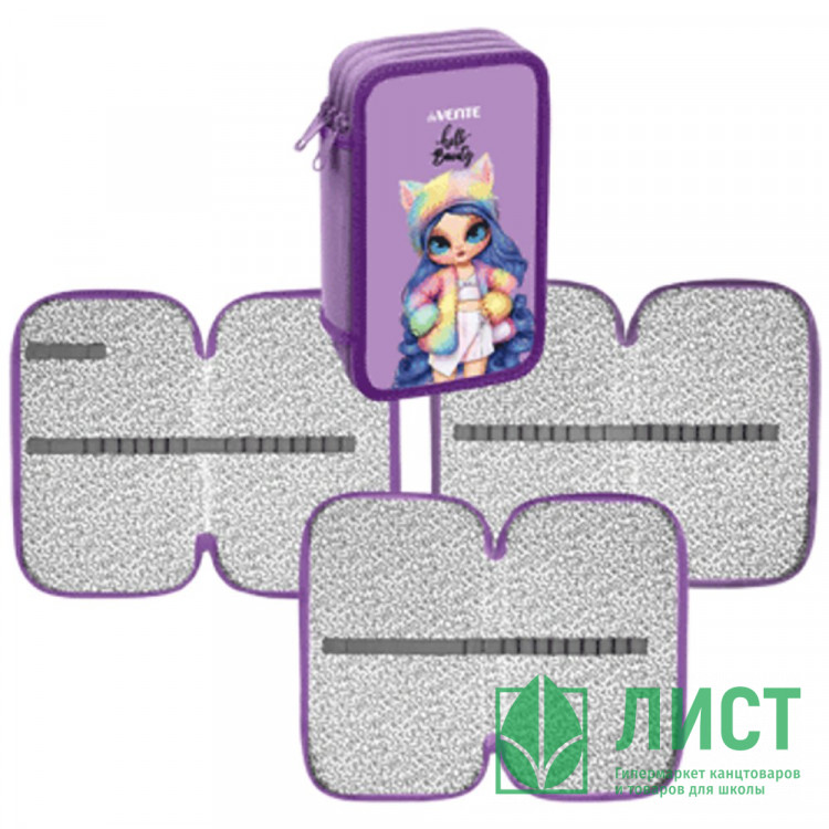 Пенал 3 отделения (deVente) 205х120мм Beauty конгревное тиснение арт.7013306