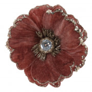 Украшение декор. на клипсе "Цветок. Магнолия" 10см цв.розовый арт.761547