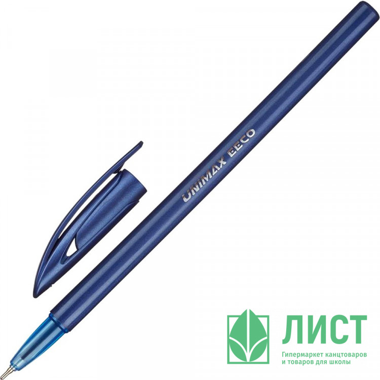 Ручка шариковая не прозрачный корпус (Unimax) EECO синий, 0,7мм, игла, масло арт.722462 (Ст.50)