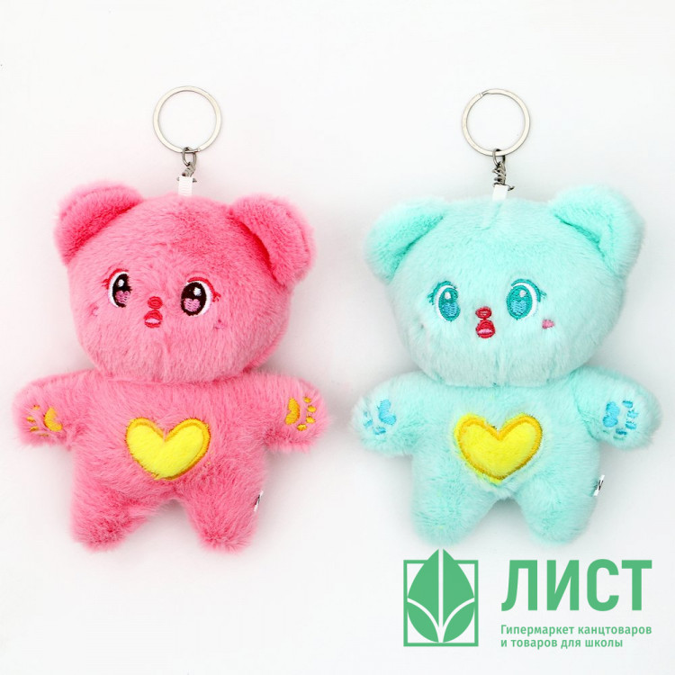 Игрушка мягкая "Мишка с сердцем" на подвесе 13см цв.МИКС арт.10066003