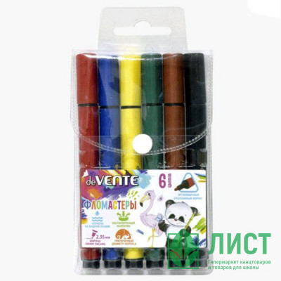 Фломастеры (deVENTE) Trio Jumbo 06 цветов утолщенные трехгранные пластиковый блистер арт.5080309 Фломастеры (deVENTE) Trio Jumbo 06 цветов утолщенные трехгранные пластиковый блистер арт.5080309