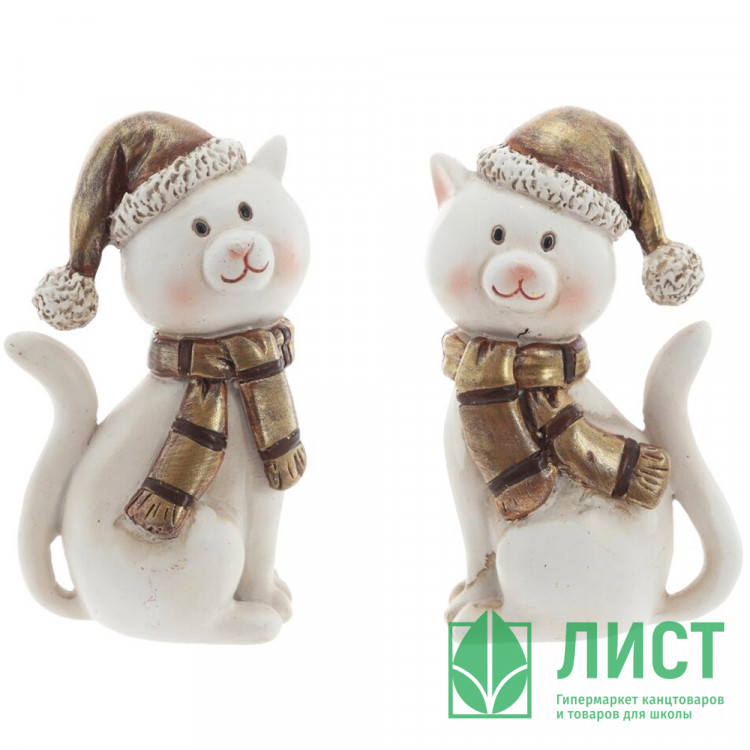 Статуэтка декоративная "Котёнок в шапочке и шарфе" 09см 2 вида арт.825218