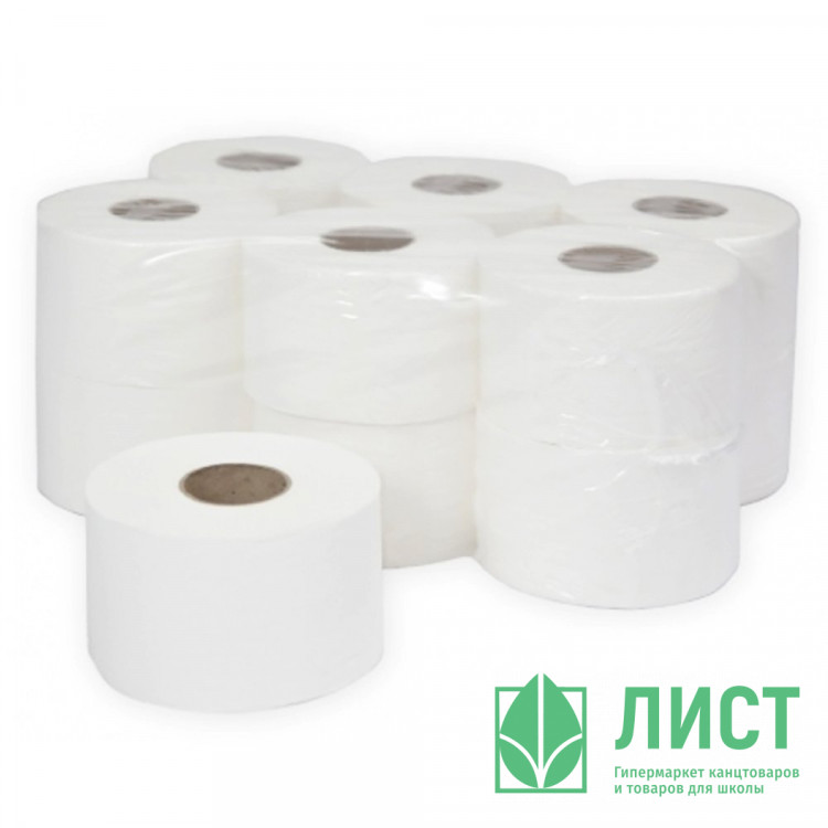 Бумага туалетная 1-сл втулка  200м рулон серая вторич. Терес мини (Ст.12)