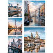 Тетрадь А5 клетка 48 листов скоба (Profit) Мировая архитектура мелованная обложка ассорти арт.48-9073