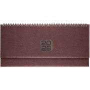 Планинг датированный 2026 "deVENTE. Bravo" (294 ммx142 мм) 128 стр, белая бумага 70 г/м², печать в 2 краски, твердая обложка из искусственной кожи с поролоном, отстрочка, термо тиснение, евро спираль, в термоусадочной пленке, коричневый