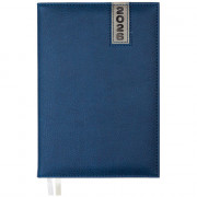 Ежедневник датированный 2026 "deVENTE. Vertical" A5 (145 ммx205 мм) 336 стр, белая бумага 70 г/м², печать в 2 краски, твердая обложка из искусственной кожи с поролоном, отстрочка, термо тиснение, перфорация, 2 ляссе, в термоусадочной пленке, синий