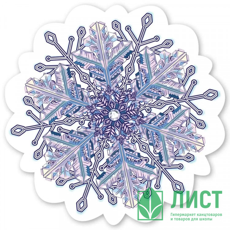 Украшение на скотче "Снежинка" 14*14см арт.9201515